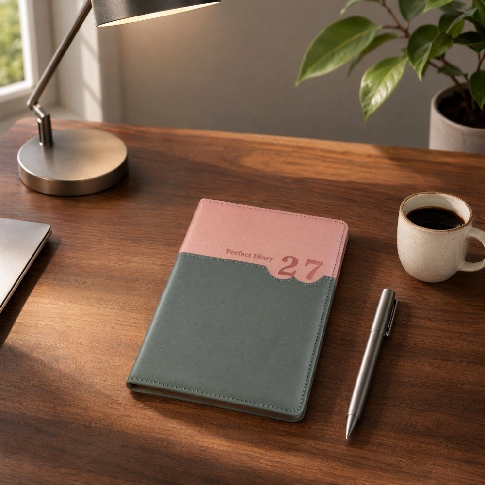 Leather Work Diary Covers - Planificador de trabajo de oficina 2027,